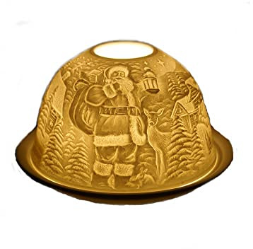 Santa Clause Nordic Lights Candle Shade and Plate