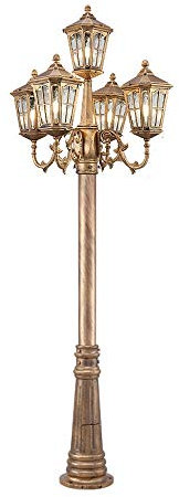 AAOTE Modern Retro Villa Courtyard Community Landscape Post Light E27 5-heads European Victorian Outdoor Street Light Waterproof High Pole Light Column Pillar Lamp Garden Lawn Patio Light Light Fixtu