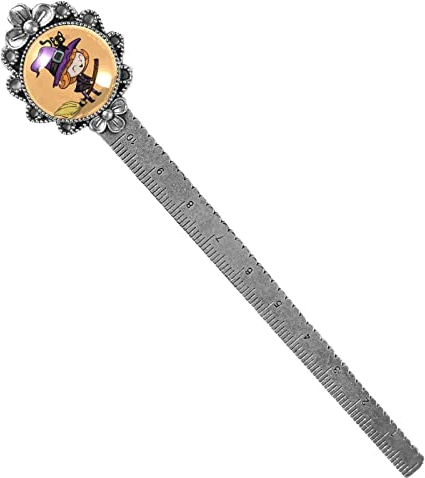 Lesezeichen, Lovely Witch Riding a Broom-01 Metall-Lesezeichen für Männer und Frauen, Buchliebhaber