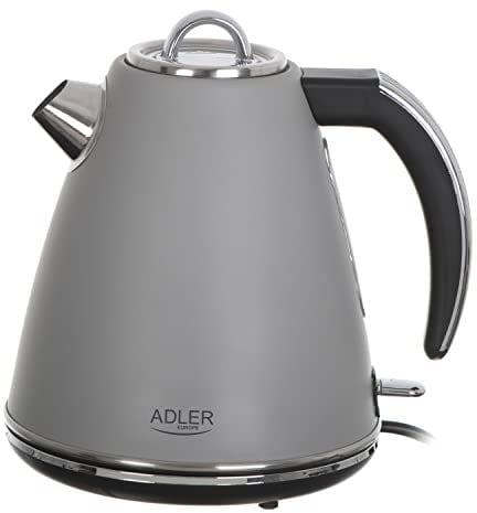 ADLER Metallkessel 1,5 l, Drehfuß, Trockengehschutz, Grau