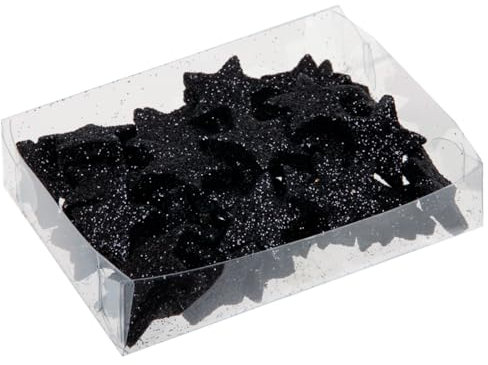 Streudeko 3D-Glitzersterne Glitzer-Sterne Streusterne Tischdekoration, elegante und moderne Dekoration für Weihnachten, Geburtstag, Hochzeit, Silvester (Größe: 2.5 cm - 48 Stück, Schwarz)