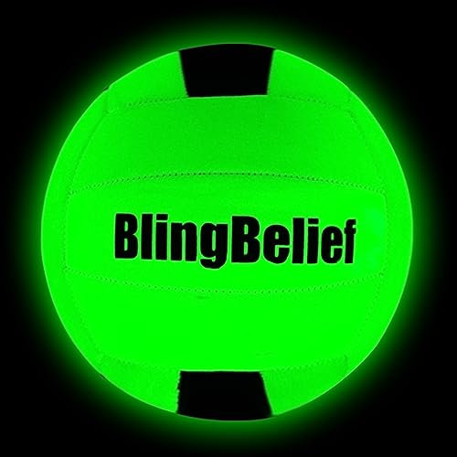 blingbelief Super heller Volleyball, leuchtet im Dunkeln, leuchtender Volleyball, offizielle Größe und Gewicht, viel heller, tolles Volleyball-Geschenk für Jungen und Mädchen, Volleyball, 1 Stück