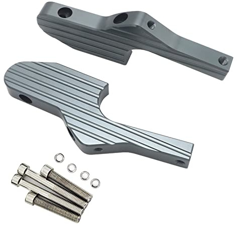 TEAUSA Passend for Vespa GT GTS GTV 60 125 200 250 300 300ie verlängerte Fußrasten mit 4 Schrauben Beifahrer-Fußrastenverlängerungen (Size : Silver)