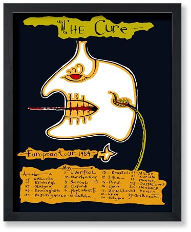 Poster Master Vintage The Cure Poster – Retro-Musikdruck – europäische Tour-Kunst – Konzertkunst – Geschenk für Männer, Frauen, Fan, Musiker – Dekor für Wohnzimmer, Schlafzimmer, Musikzimmer – 20,3 x