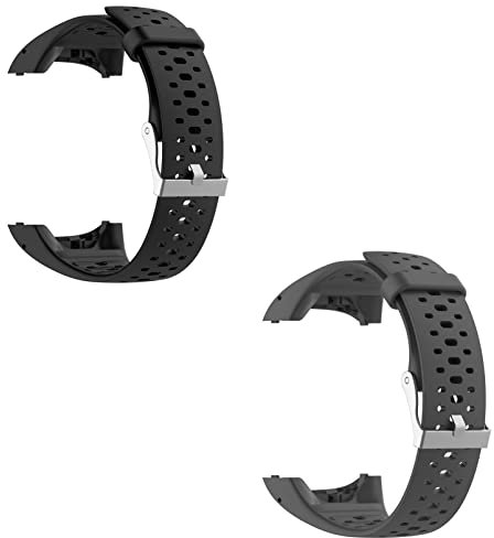 2 Stück Armband Kompatibel mit Polar M430 / M400 Armbänder Sport Wasserdichtes Ersatzarmband Silikon Wechselarmband für Polar M430 / M400 Uhrarmband (Schwarz/Grau)