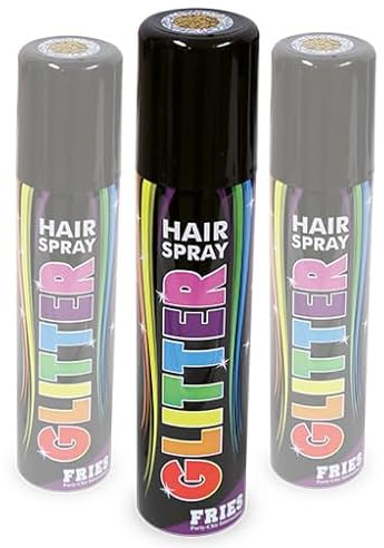 3x goldfarbenes Glitter-Haarspray im Sparpack! 3 Dosen zu je 100ml. Glitterspray gold für Festival, Konzert, Disco, Party, CSD, Karneval, Fasching, Halloween