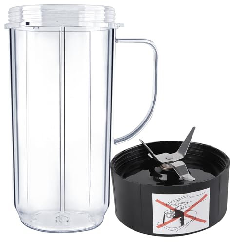 Magic Bullet Blender Cups,Tall 22oz Cup with Handle Cross Blade Replacement Part Compatible with Magic Bullet Blender Juicer Mixer Accessories 250W MB1001