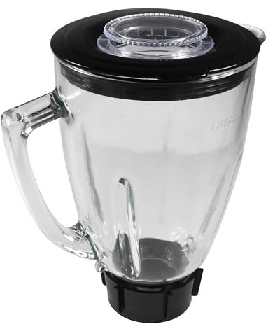 HQRP Glass Round Replacement Blender Jar Set Compatible with Oster Osterizer Blender Models, 5-Cup, 1.25L Pitcher, 0.33 Gallon Capacity