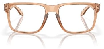 Oakley Ox8156 Holbrook Rx Brillenrahmen für Herren, quadratisch, Polierte, durchscheinende Sepia-/Demo-Linse, 54 mm