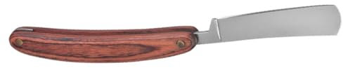 Angoily 1 Pc Rasoir Rasoir Tondeuse Électrique Rasoir Pliant Rasoir Droit Noir Manuel Rasoir Droit En Bois Oreilles De Dalmatien Coupe-barbe Homme Afei Démodé Acier Inoxydable