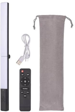 Andoer LED Videoleuchte, faltbarLichtstab Fotografie mit Stabgriff, 3200K-5500K dimmbar Handheld Videoleuchte Typ-C-betrieben mit Fernbedienung für TikTok Vlog YouTube Fotografie