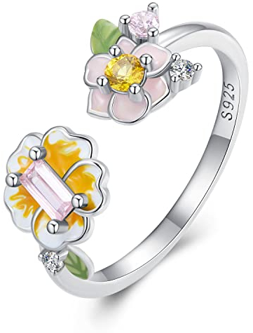 Sterlingsilber-Ring „You are My Sunshine“ mit Sonnenblumen-CZ-Herz, verstellbarer Ring für Frauen und Teenager