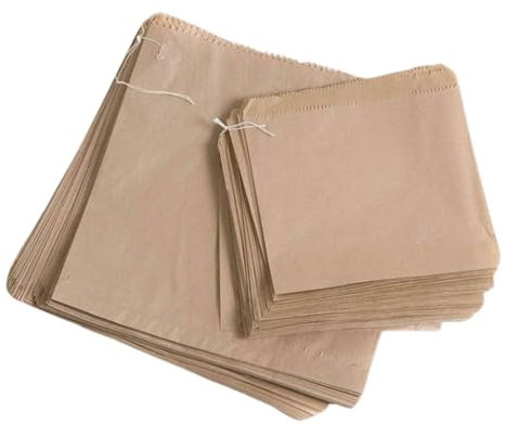 ezkart Pack of 200 - Versatile Brown Paper Bags Assorted Sizes for Groceries, Vegetables, Bread, & Fruits- Ideal as Sandwich, Cake, Paper Food Bags, Pick and mix bags Sweet Bags (200, 6x6 Inch)