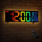 Maxstar Digital 10.5 Zoll Wanduhr Groß LED Display,Wanduhr mit 8 RGB Farben,Temperatur,4-stufiger Helligkeitsdimmer,Nachtlicht,12/24 Stunden,Auto Sommerzeit für Wohnzimmer Küche Büro Gym