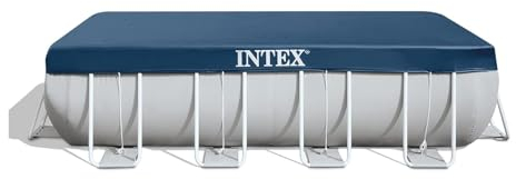 Intex Cubierta para piscina Rectangular, 389 x 184 cm, protección ideal para piscina con marco rectangular