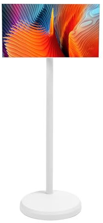 Fockety Pantalla Inteligente de 21,5 Pulgadas, Monitor Portátil Giratorio 1080P con Pantalla Táctil, TV Portátil con Ruedas, Batería Incorporada, Rotación (EU)