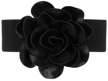 Oyccen Damen Dekorative Gürtel Elastischer Breiter Taillengürtel Blume Stretch Cinch Gürtel für Kleider