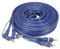 tomzz Audio TO55002W Profi RCA Cinchkabel 5m für den Car HiFi Bereich 2-Fach geschirmt blau Winkel mit Remoteleitung