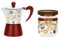 THUN, Set Caffettiera e Barattolo Porta Caffè in Vetro Borosilicato e Tappo in Acacia, Collezione Sorprese di Natale, Idea Regalo per Natale, Caffettiera Ø 15,6 cm h, Barattolo 400 ml, Ø 8,9 cm
