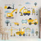 Mulaibdin Wandtattoo Kinderzimmer Junge, Wandtattoo Bagger Traktor für Kinderzimmer, Wandsticker Baustelle Wasserfest, Bulldozer Kinderzimmer Deko Wand, Wandaufkleber Babyzimmer Junge