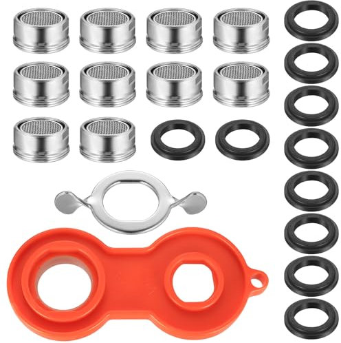 Tap & Filter Aerators, Tenbrachian 10 Pcs Kitchen Faucet Replacement Parts 24mm Nozzle, Insert Spout Aerator, with Wrench