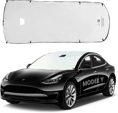 T-Shade Pare-Soleil extérieur écologique avec ventouses pour Tesla Model Y, Couvrant Le Pare-Brise, Le Toit en Verre et la Lunette arrière( Model Y)