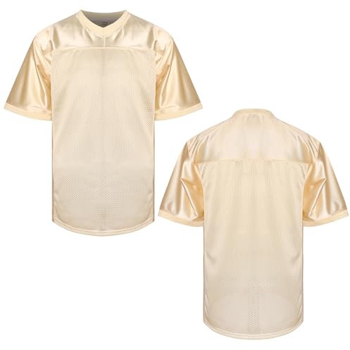MESOSPERO Leere Fußballtrikots für Herren, Netz-Polyester, einfarbig, Fußball-Shirt, Pullover, Sportkleidung, Größe S-3XL, Schwarz / Weiß / Grau, #Blank Beige, 3X-Groß