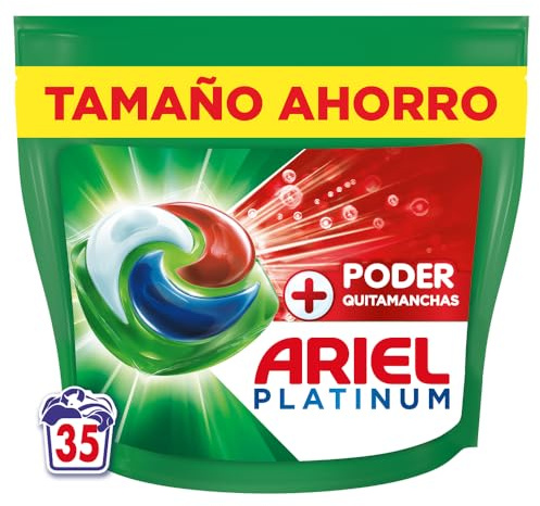 Ariel PODs Platinum, Detersivo Liquido in Capsule + Potere Smacchiatore Capsule, 35 Lavaggi