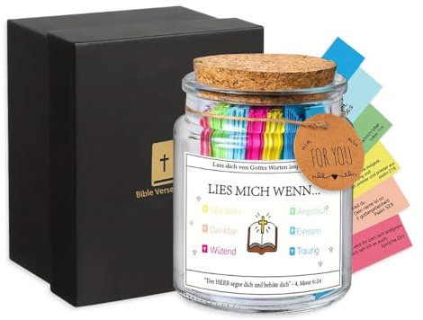 YZROHYI Bible Verse Jar Deutsch,Bibelglas Deutsch,Read Me When Bibelverse Im Glas mit Bibelversen,Bibelsprüche Im Glas,Quran Verses Jar,Prayer Jars,Ostern Christliche Geschenke,Christian Gifts