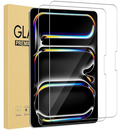 Andwing 2 Stück, Schutzfolie für iPad Pro 11 Zoll M4 (2024),für Panzer Schutz Glas Folie,9H Displayschutz,Kristallklar, Kratzfest & Bruchsicher