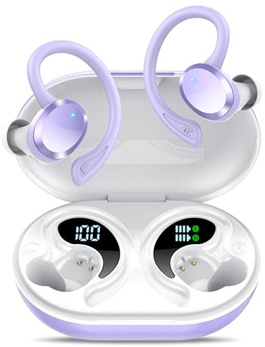 Wekily Auriculares Inalámbricos Deportivos, Auriculares Bluetooth 5.4 con HD Mic, 68H Cascos Inalambricos Bluetooth HiFi Estéreo, Cancelacion Ruido ENC Cascos Running, IP7 Impermeable/Pantalla LED