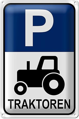 Parkplatzschild | Traktoren | Metallschild | Wetterfest | 30 cm x 40 cm