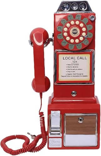 Audio-Gästebuch, Vintage-Audio-Gästebuch, Hochzeit, Telefon, Retro-Stil, 1960er-Jahre-Stil, Vintage-Stil, individuelle Nachrichten für Hochzeit (Farbe: Rot)