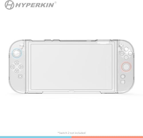 Hyperkin Protective Clear Case for Nintendo Switch 2 – Slim Fit Hard Shell Cover, Shock-Resistant Grip, Scratch Protection, Transparent Dockable Design for Switch 2 Console
