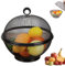 Fruit Fly Proof Bowl with Lid, Mesh Fruit Basket with Lid, Large Capacity Mesh Fruit Basket (Black)