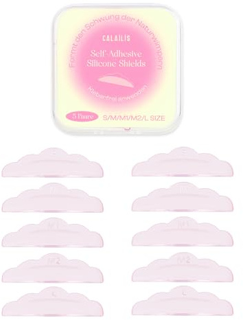 CALAILIS Selbstklebend Silikon Wimpernlifting Pads 5 Paare Lash Lifting Pads für Wimpernlifting Wiederverwendbare Wimpern Lifting Shields 5 Größen S/M/M1/M2/L für Alle Augenformen
