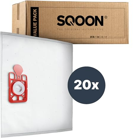 SQOON® Staubsaugerbeutel 20 Stück Geeignet für Numatic Henry HVR160 / Hetty HET160, ersetzt Modell 604011, Ersatz-Staubbeutel, hohe Filtration für optimale Staubaufnahme, langlebig, passgenau