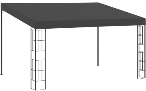 Wand-Pavillon 3x4 m Anthrazit, Robuster Stahlrahmen, PA-beschichtetes Polyesterdach, Sonnenschutz für Terrasse und Garten, Anbau-Sonnendach für Outdoor-Wohnbereiche
