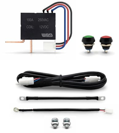 W89 Desconectador de Batería 12V 100A 0W – Corte de Batería Inteligente Plug & Play con Pulsadores Independientes – Interruptor Sin Consumo para Moto y Coche Clásico (Negro)
