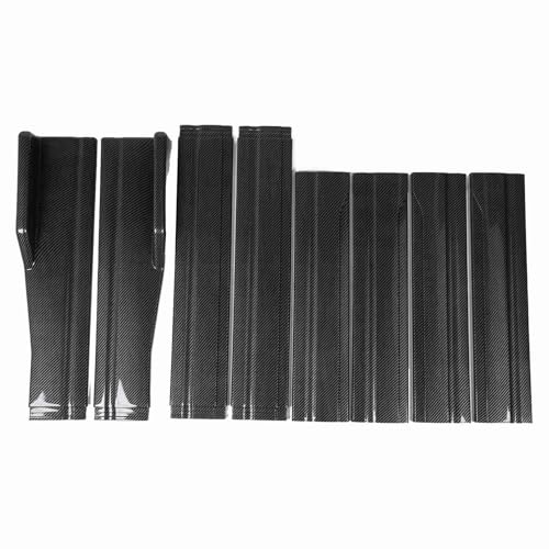 Drfeify Minigonna Laterale per Auto, Splitter per Gonna Laterale in Stile Fibra di Carbonio ABS 200 X 11 Cm Pannello di Estensione Sinistra Destra a 4 Sezioni, Riduce gli Schizzi e il Contatto Sotto