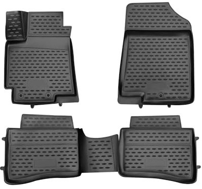 OMAC Gummimatten Fußmatten kompatibel mit Kia Rio 3 2011-2017 TPE Automatten Schwarz 4X