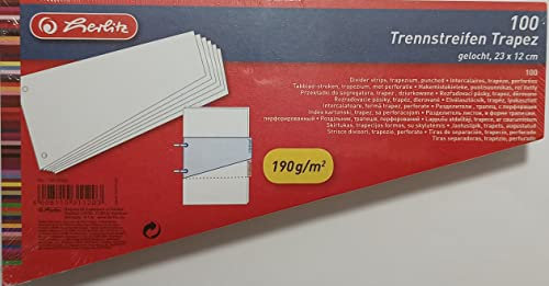 Herlitz Trennstreifen Trapez 230 x 120 mm (500 Stück, weiß)