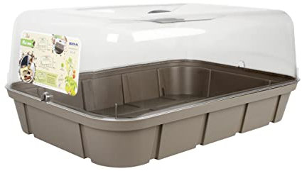 EDA - Mini Serre de Culture 15,7 litres - Taille L - 56 x 38 x 24 cm - Taupe