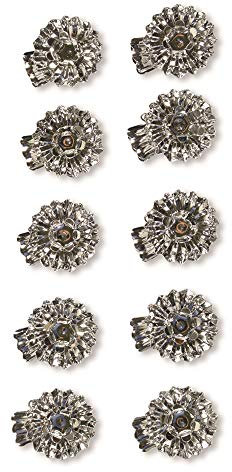 Riffelmacher 10002 - Set di 10 portacandele per albero di Natale, 15 mm, 10002, colore: Argento