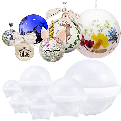 iSuperb 5 Stücke Kugel Ball Runde Silikon Form für Resin Epoxy Silikon Schmuck Harz Form Schmuck Silikonformen Werkzeug Kunst Herstellt Anhänger Resin Mold