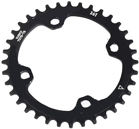 Dilwe Fahrrad Kettenblatt, 104 BCD 32T 34T 36T 38T Stahl Mountainbike Single Crank Kettenring für Rennräder BMX Fahrrad (36T-Schwarz)