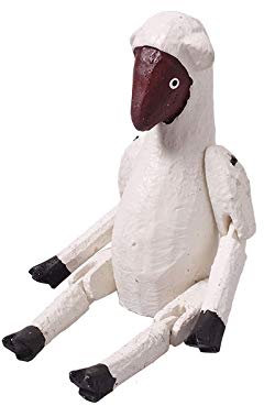 kadoh Kantenhocker Tier (Schaf) 16 cm • Deko-Figur aus Holz für Wohnzimmer • Handgemachte Holztiere