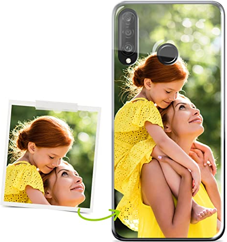 Coverpersonalizzate.it - Personalisierte Handyhülle kompatibel für Huawei P30 Lite 2020 mit glänzendem Effekt mit deinem Foto oder Text - Transparente TPU-Schutzhülle