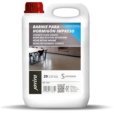 JOVIRA PINTURAS Resina-Barniz Hormigón Impreso. Resina protector satinado para pavimentos de hormigón. (20 Litros) E-111B
