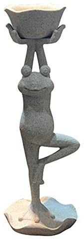 LONG-L Meditierender Frosch Statue Ornament Zen Yoga Frosch Gartenfigur,Yoga Frosch Garten-Figur Feng Shui Statue Meditation Outdoor Skulptur,Tier Deko Gartenzwerg Figuren Dekoration,C